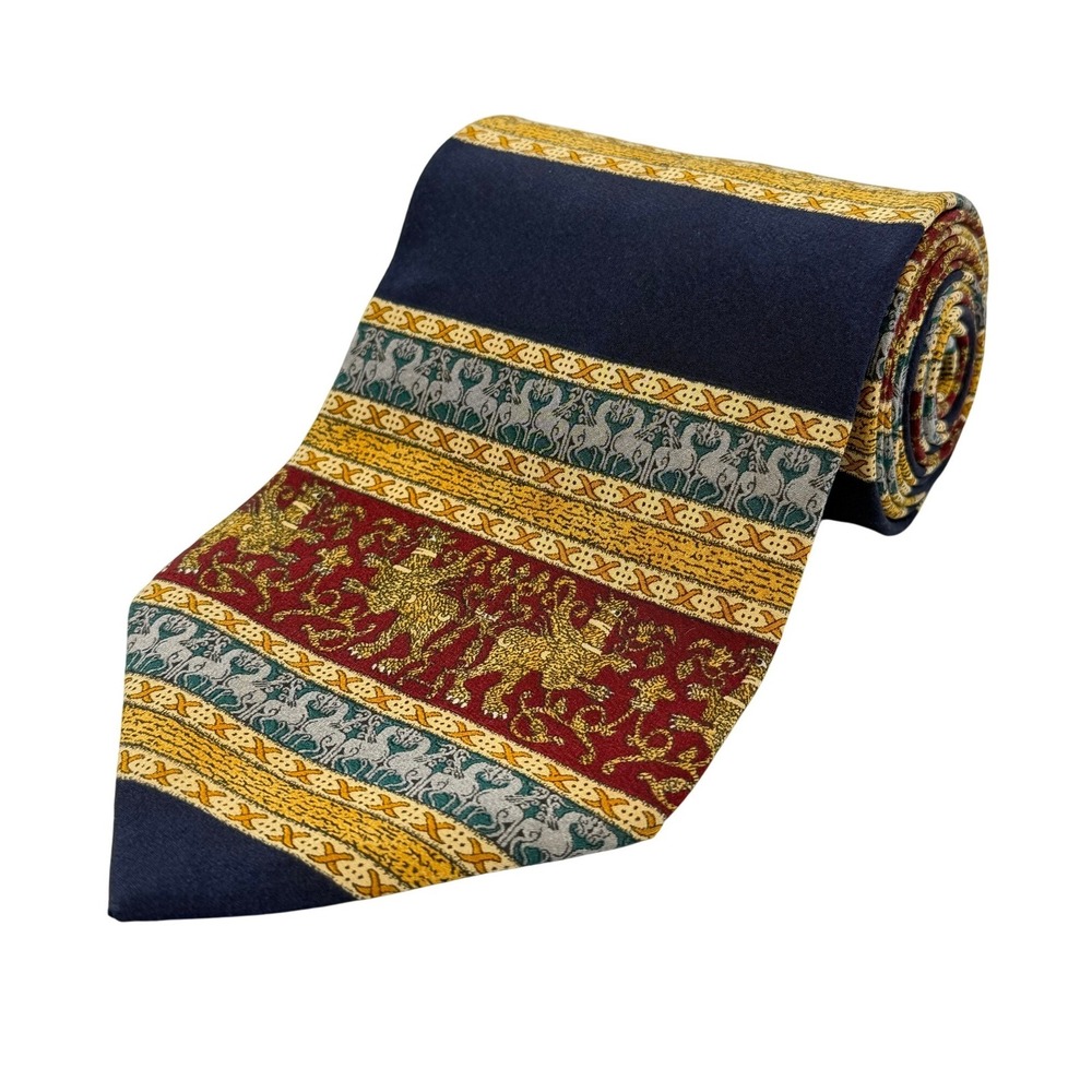 The Metropolitan Museum of Art Griffin Tapestry Mens 100% Silk Tie Blue 58"L